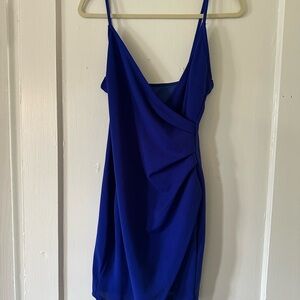 Asymmetrical Royal Blue Mini Dress